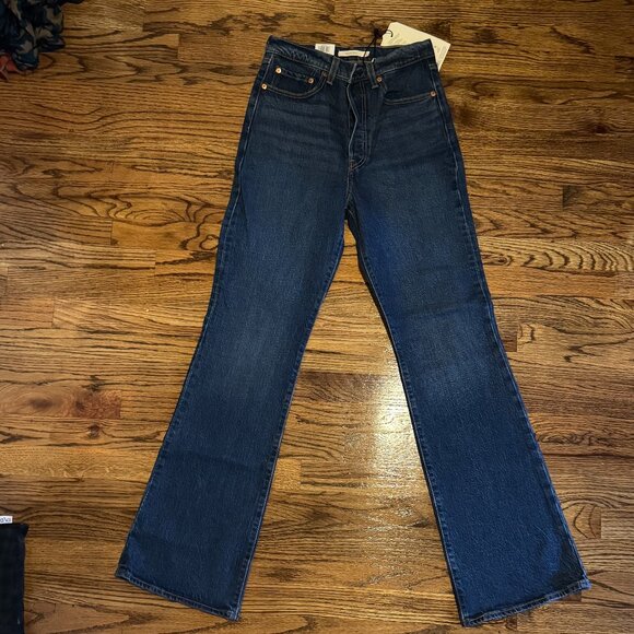 Levi's high waisted ribcage boot flare jeans 27x33 - Picture 2 of 5